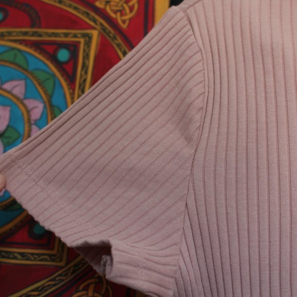 H&M Pale Pink Ribbed Tshirt Dress - Picture 6 of 11